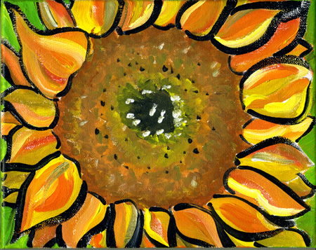 Sunflower, acrylic on canvas by
                          Lynette Yetter